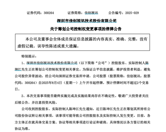 股票配资平 601088、300264，明起停牌！
